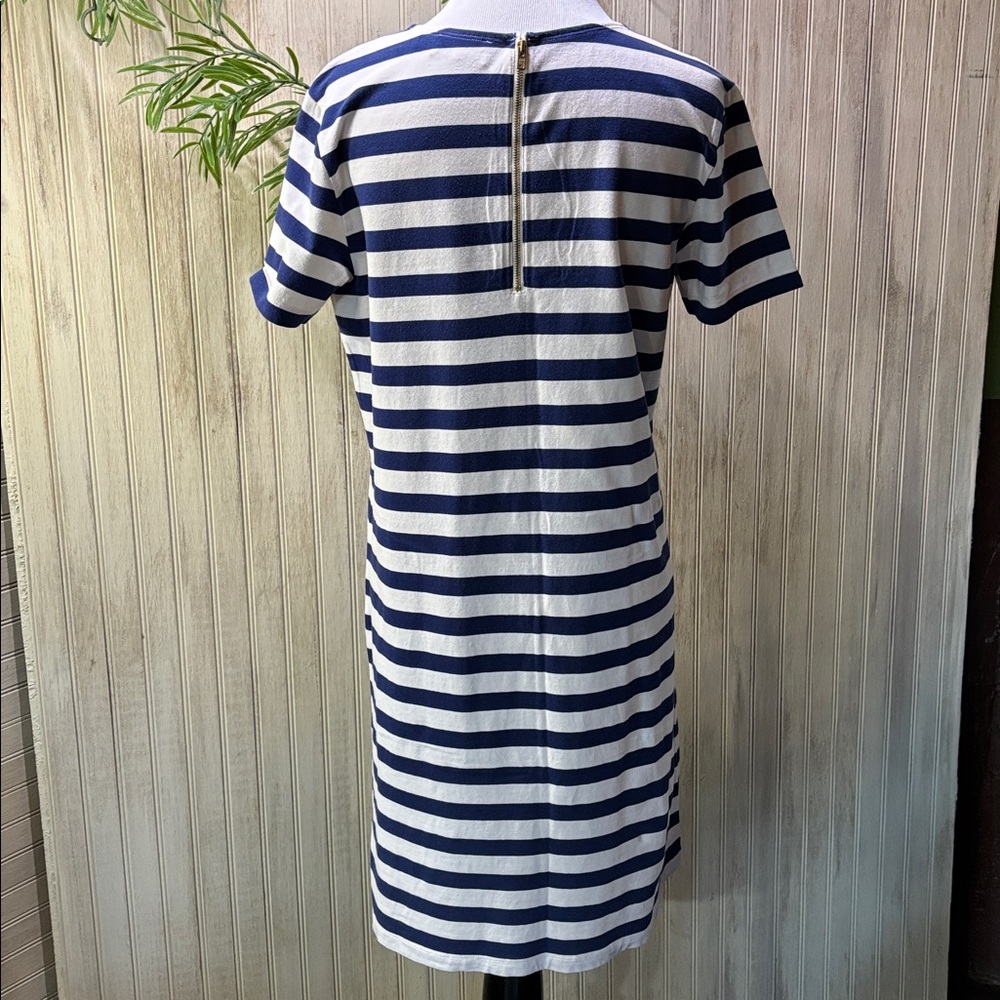 Vineyard Vines Navy and White Striped Dress, Short Sleeves, Zipper Back, Small - Picture 4 of 14